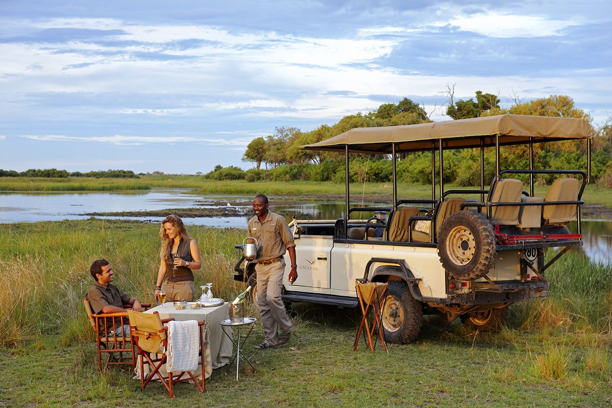Luxury honeymoon sundowner safari