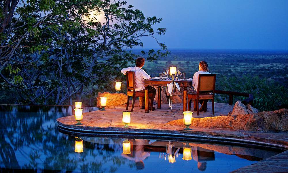 Beautiful African honeymoon safari view