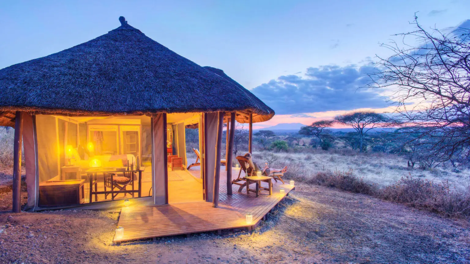 African honeymoon relaxing evening
