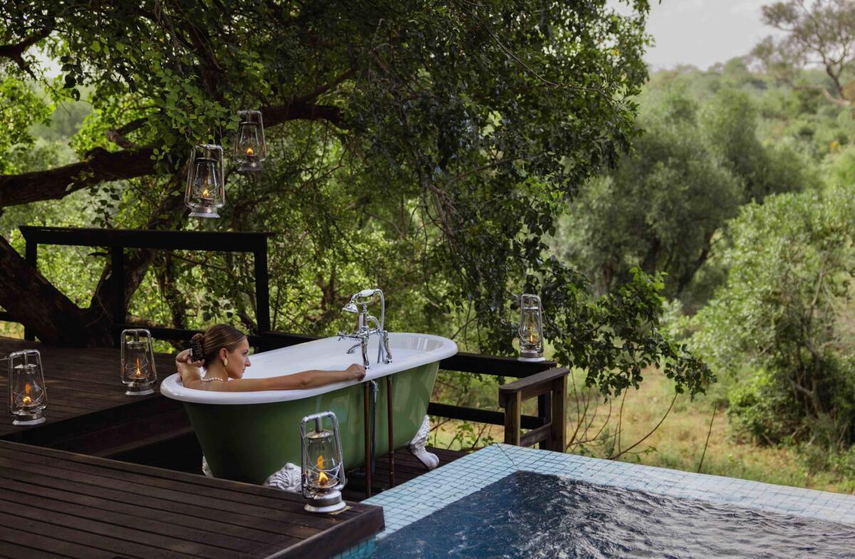 Luxury honeymoon safari bath tub lodge experience
