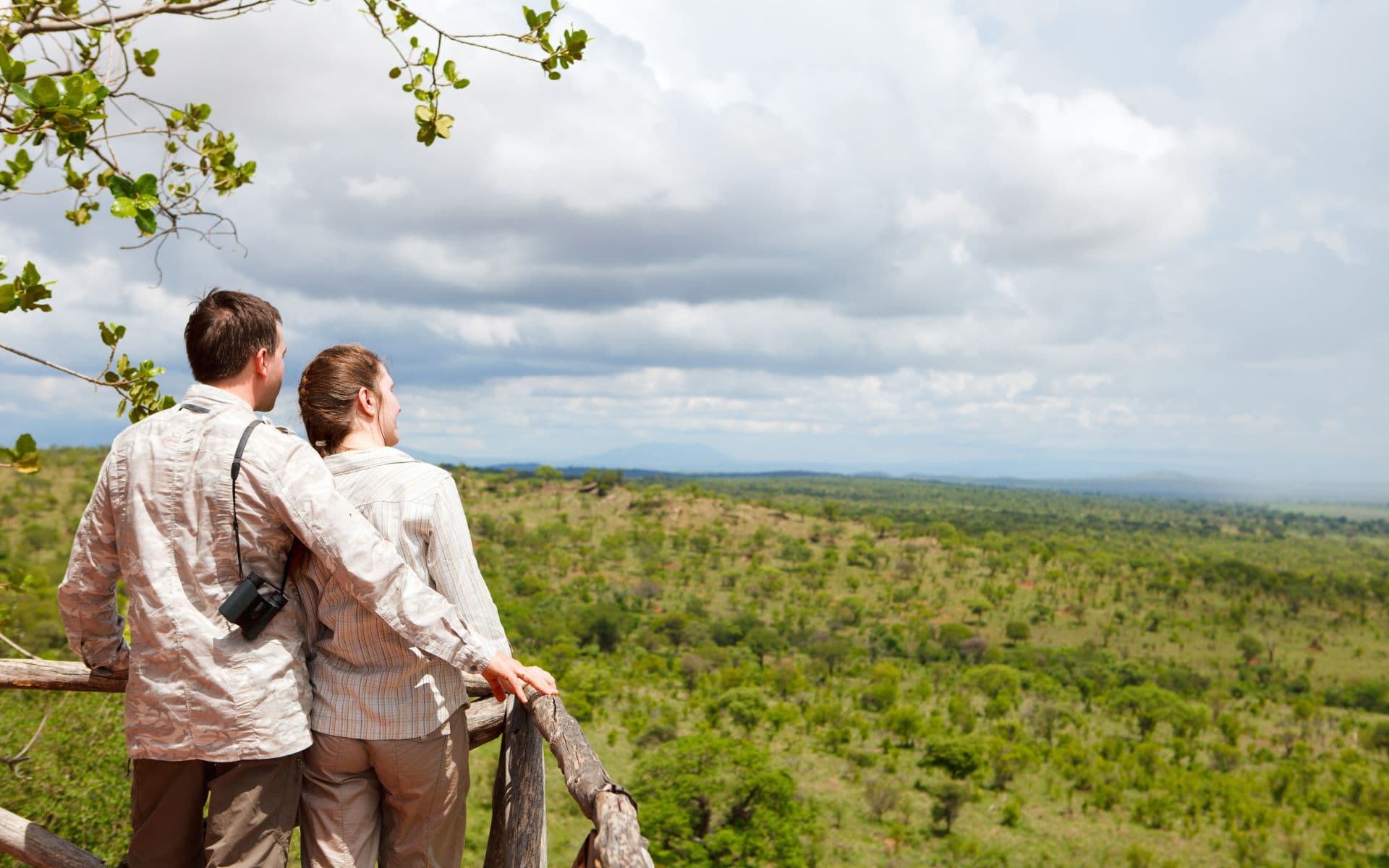 Luxury African honeymoon safari couple