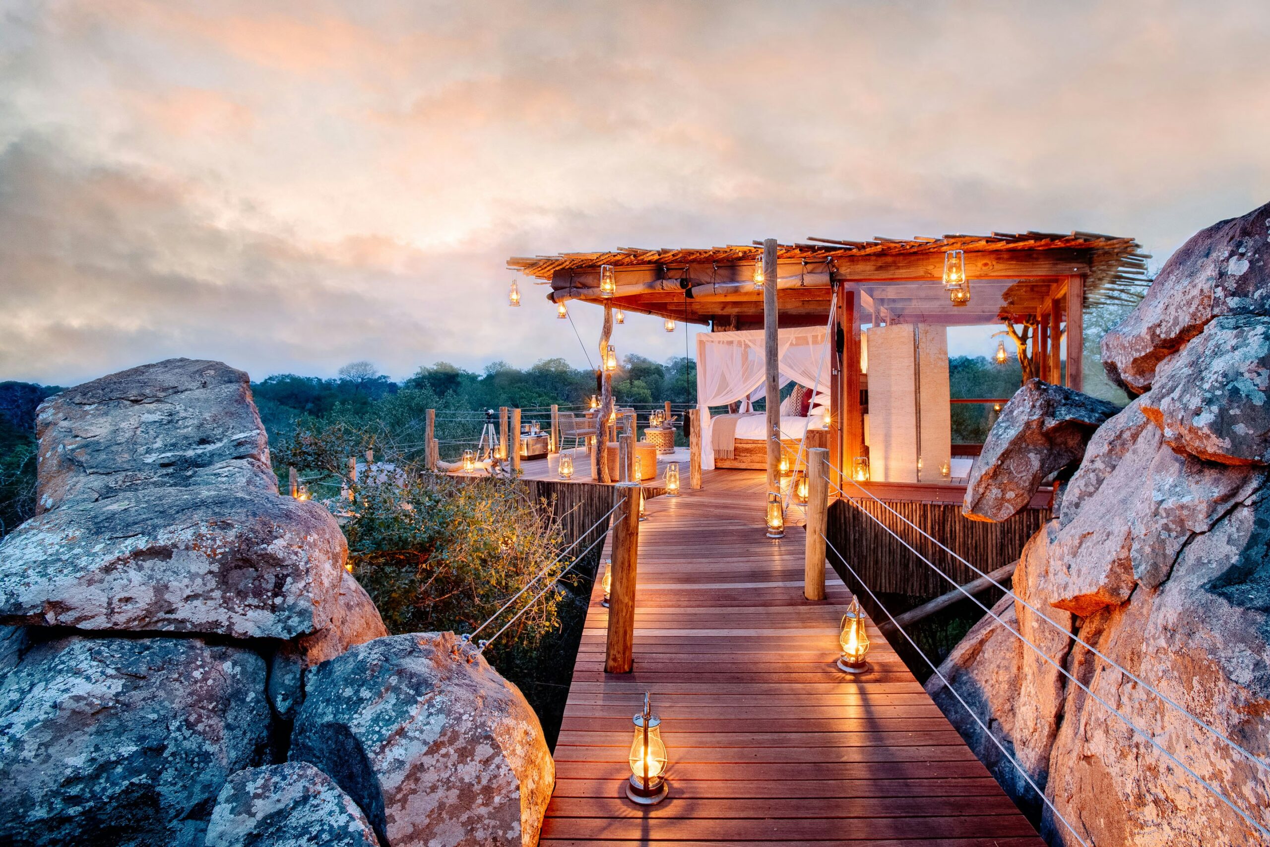 Luxury African honeymoon safari scenic rocks