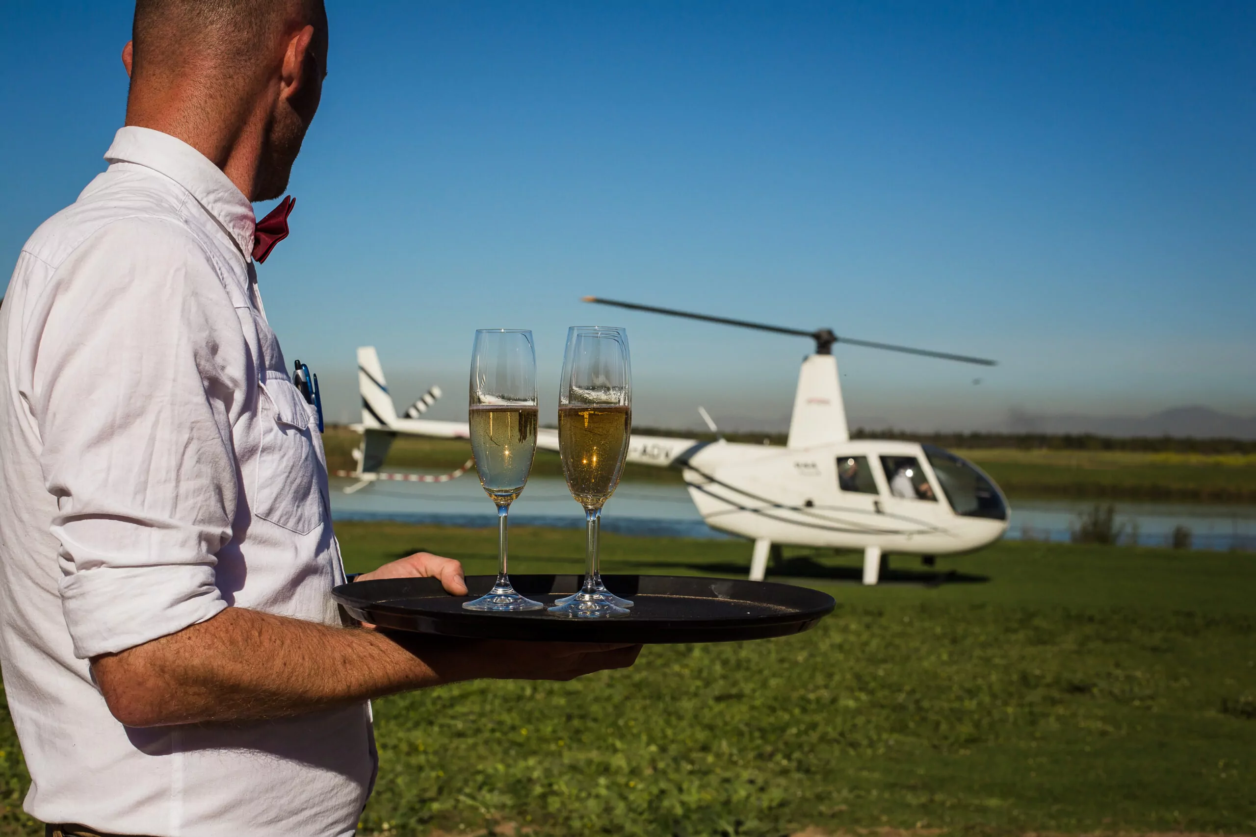 Private helicopter safari wine experience