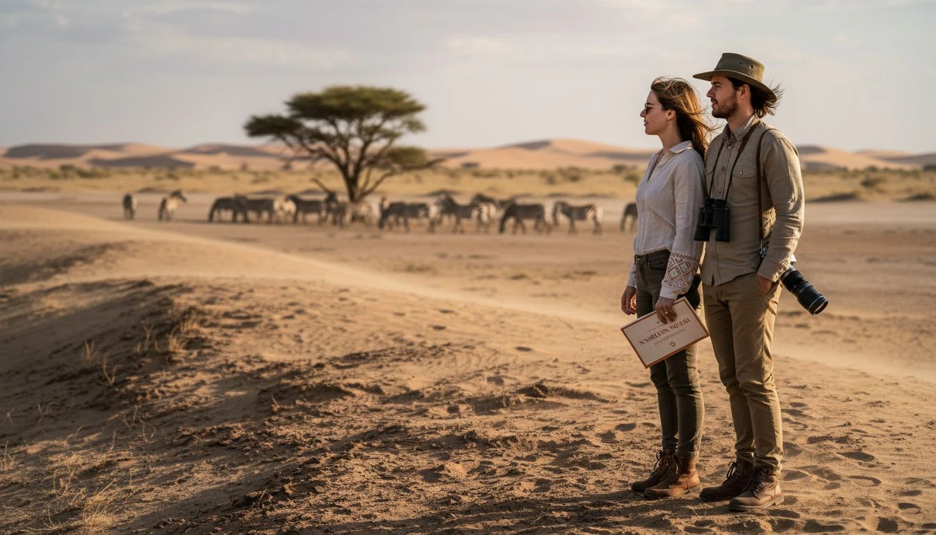 Namibia Desert Honeymoon Safari Couple