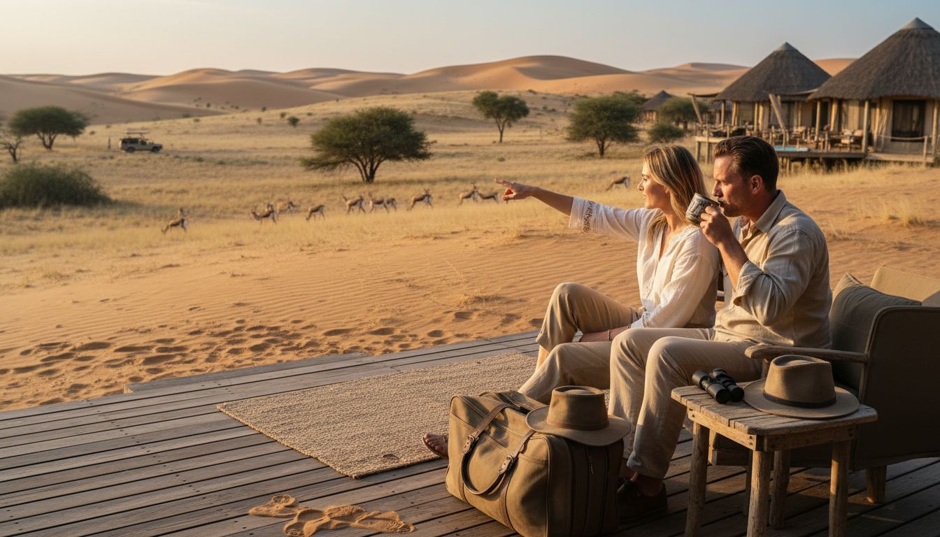 Couple Watching Wildlife Namibia