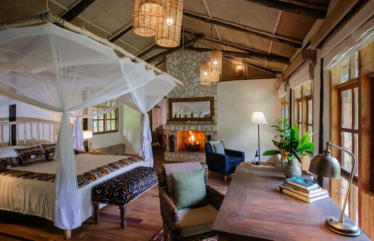 Volcanoes Bwindi Lodge luxury gorilla trekking accommodation Uganda