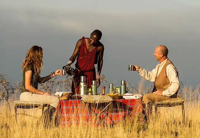 Luxury Bush Breakfast During a Tanzania Honeymoon Safari