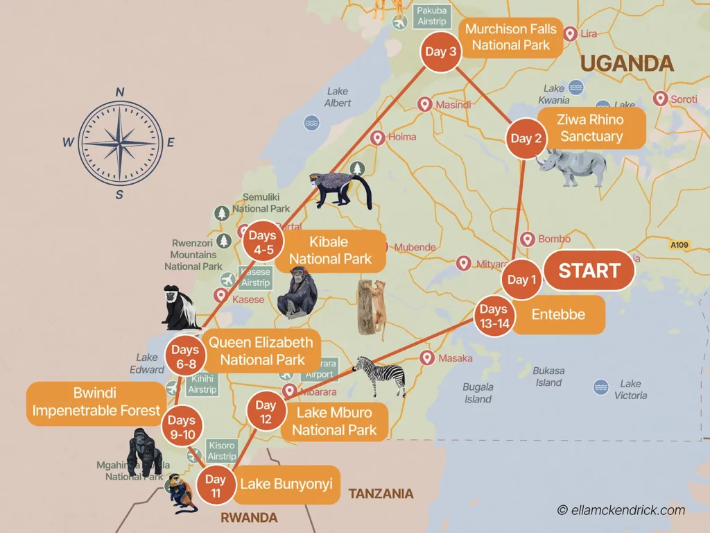 Sample 8-Day Best Honeymoon Safari Itinerary – Uganda Gorilla Trekking and Wildlife